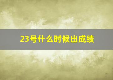 23号什么时候出成绩