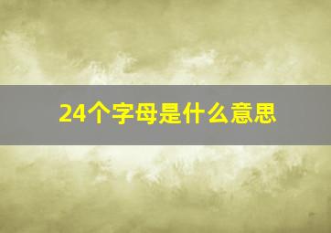 24个字母是什么意思