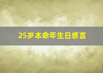 25岁本命年生日感言