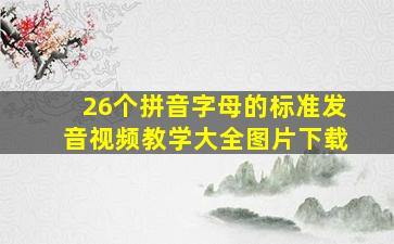 26个拼音字母的标准发音视频教学大全图片下载