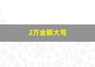 2万金额大写