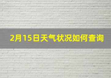 2月15日天气状况如何查询