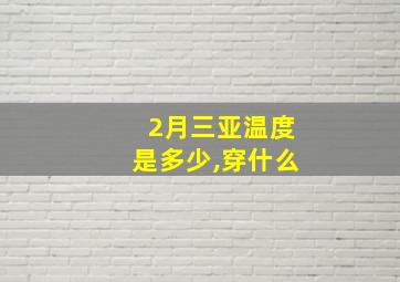 2月三亚温度是多少,穿什么