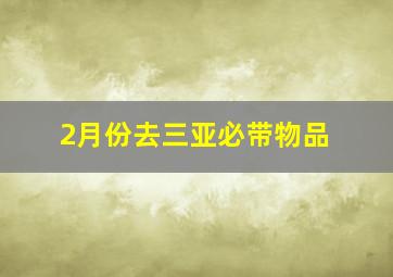 2月份去三亚必带物品