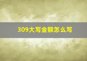 309大写金额怎么写