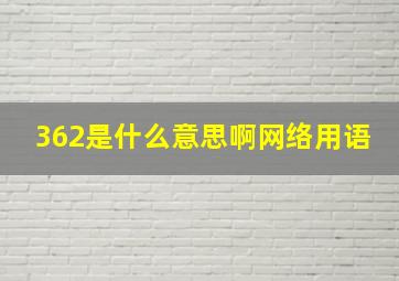 362是什么意思啊网络用语