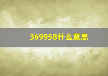 369958什么意思