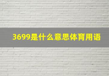 3699是什么意思体育用语