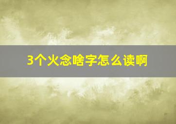 3个火念啥字怎么读啊