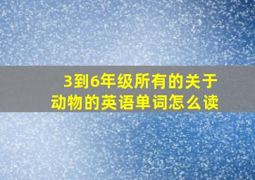 3到6年级所有的关于动物的英语单词怎么读