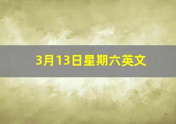 3月13日星期六英文