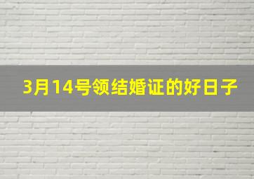 3月14号领结婚证的好日子