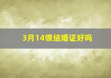 3月14领结婚证好吗