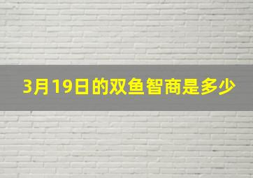 3月19日的双鱼智商是多少