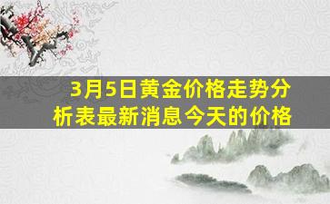 3月5日黄金价格走势分析表最新消息今天的价格