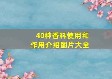 40种香料使用和作用介绍图片大全