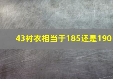 43衬衣相当于185还是190