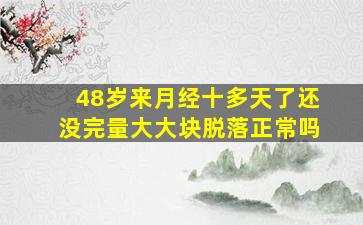 48岁来月经十多天了还没完量大大块脱落正常吗