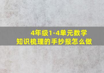 4年级1-4单元数学知识梳理的手抄报怎么做