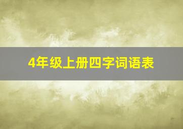 4年级上册四字词语表