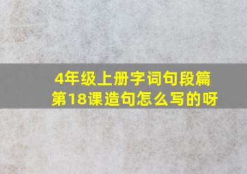 4年级上册字词句段篇第18课造句怎么写的呀