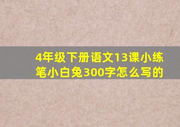 4年级下册语文13课小练笔小白兔300字怎么写的