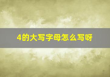 4的大写字母怎么写呀