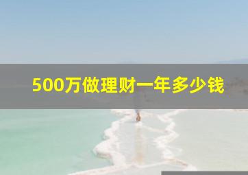 500万做理财一年多少钱