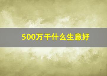 500万干什么生意好