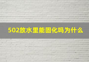 502放水里能固化吗为什么