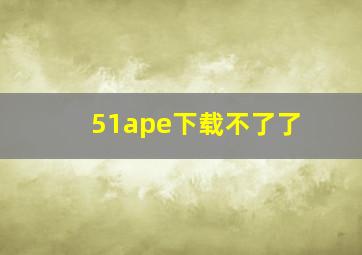 51ape下载不了了