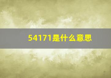 54171是什么意思