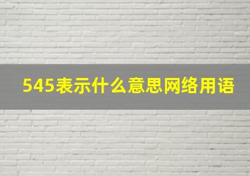 545表示什么意思网络用语