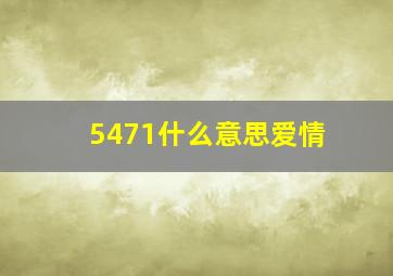 5471什么意思爱情