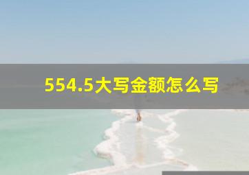 554.5大写金额怎么写