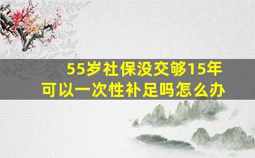 55岁社保没交够15年可以一次性补足吗怎么办