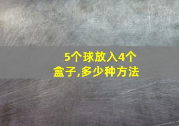 5个球放入4个盒子,多少种方法