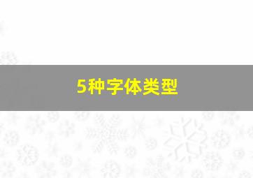 5种字体类型