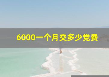 6000一个月交多少党费