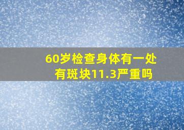 60岁检查身体有一处有斑块11.3严重吗