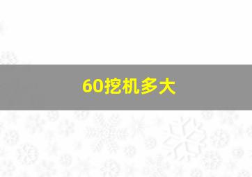 60挖机多大