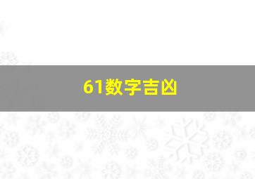 61数字吉凶