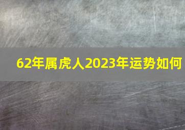 62年属虎人2023年运势如何