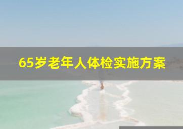 65岁老年人体检实施方案