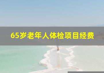 65岁老年人体检项目经费