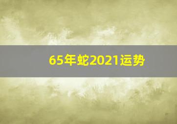 65年蛇2021运势