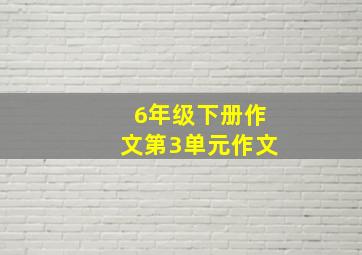 6年级下册作文第3单元作文