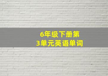 6年级下册第3单元英语单词