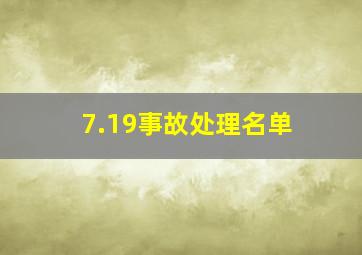 7.19事故处理名单