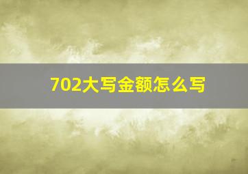 702大写金额怎么写